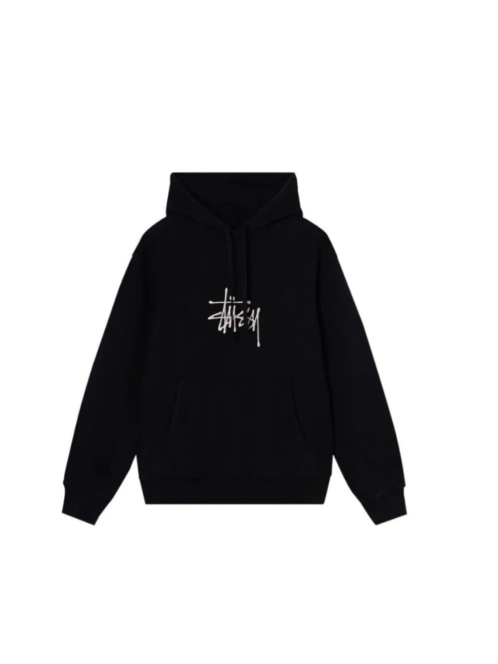 Stussy Embroudered Logo Black Hoodie Sweatshirt